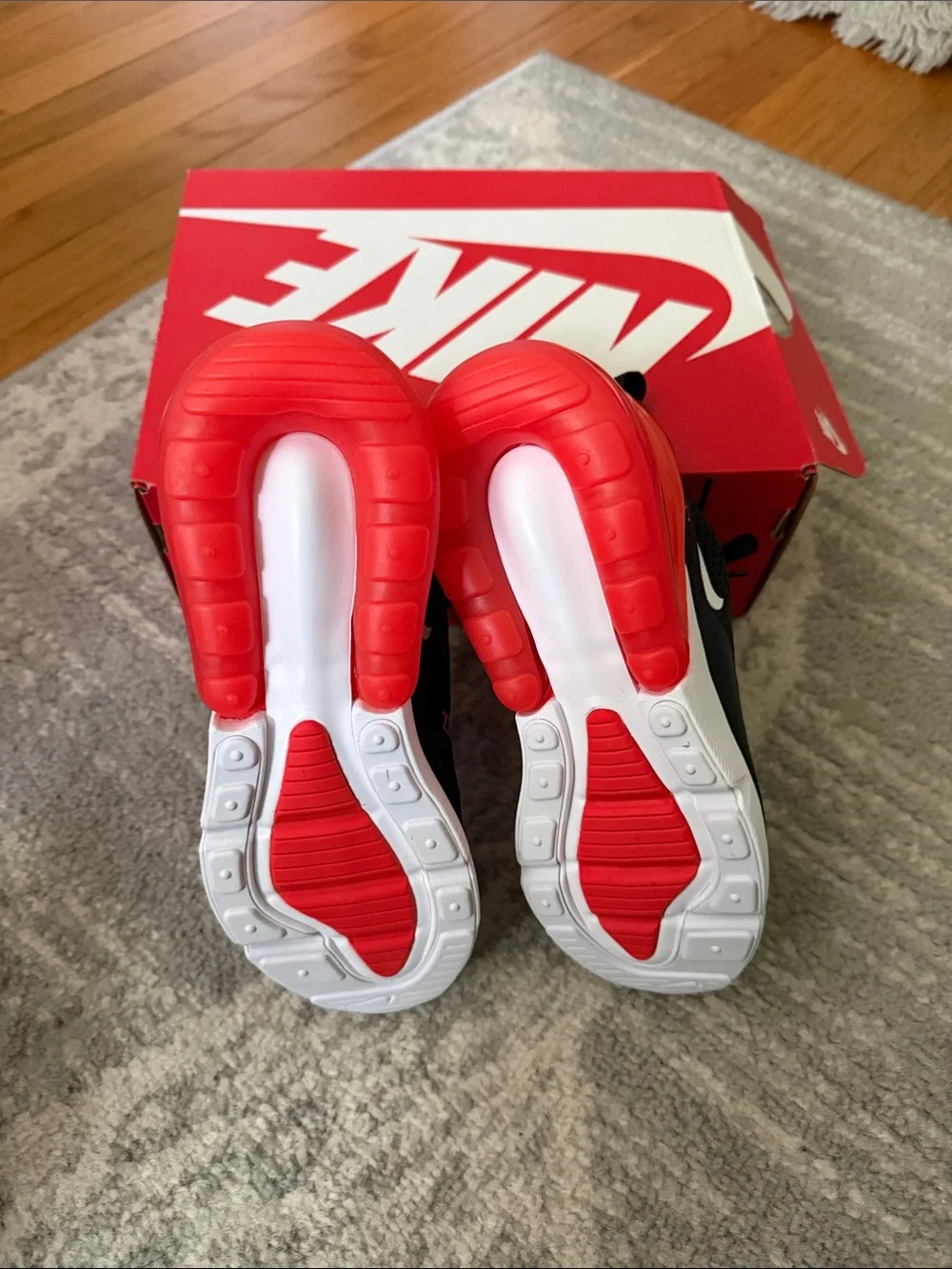 Nike Kids Black and Red Air Max 270 Sneakers